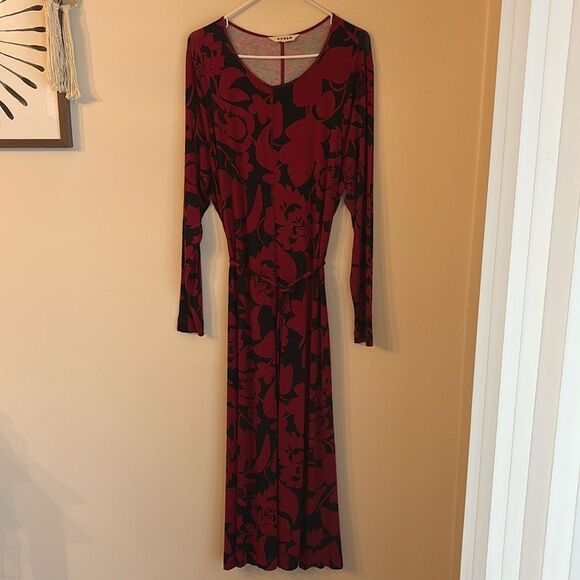 Boden Women’s long sleeve floral maxi crew neck stretch work dress’s viscose 14 - Picture 1 of 11